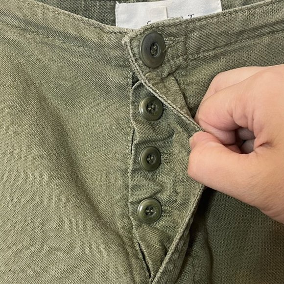 The Great Carpenter Slim Pants Army Green Women’s Size 27 High Rise Twill - Picture 13 of 13